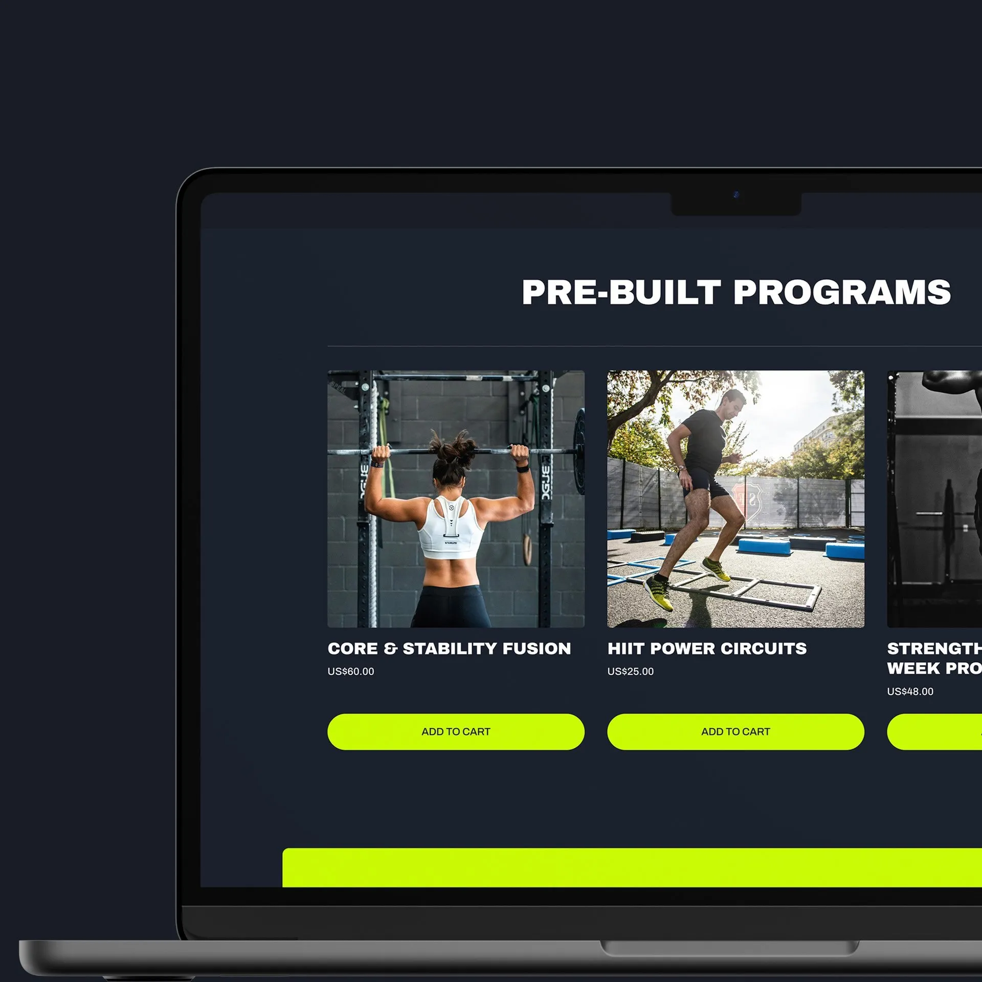 Andy Thompson Training website on a laptop