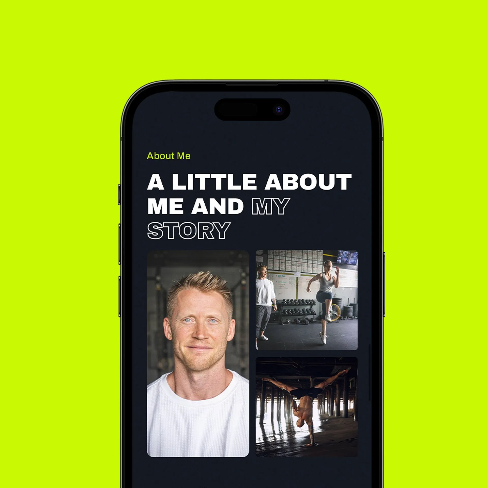 Andy Thompson Training website on a phone