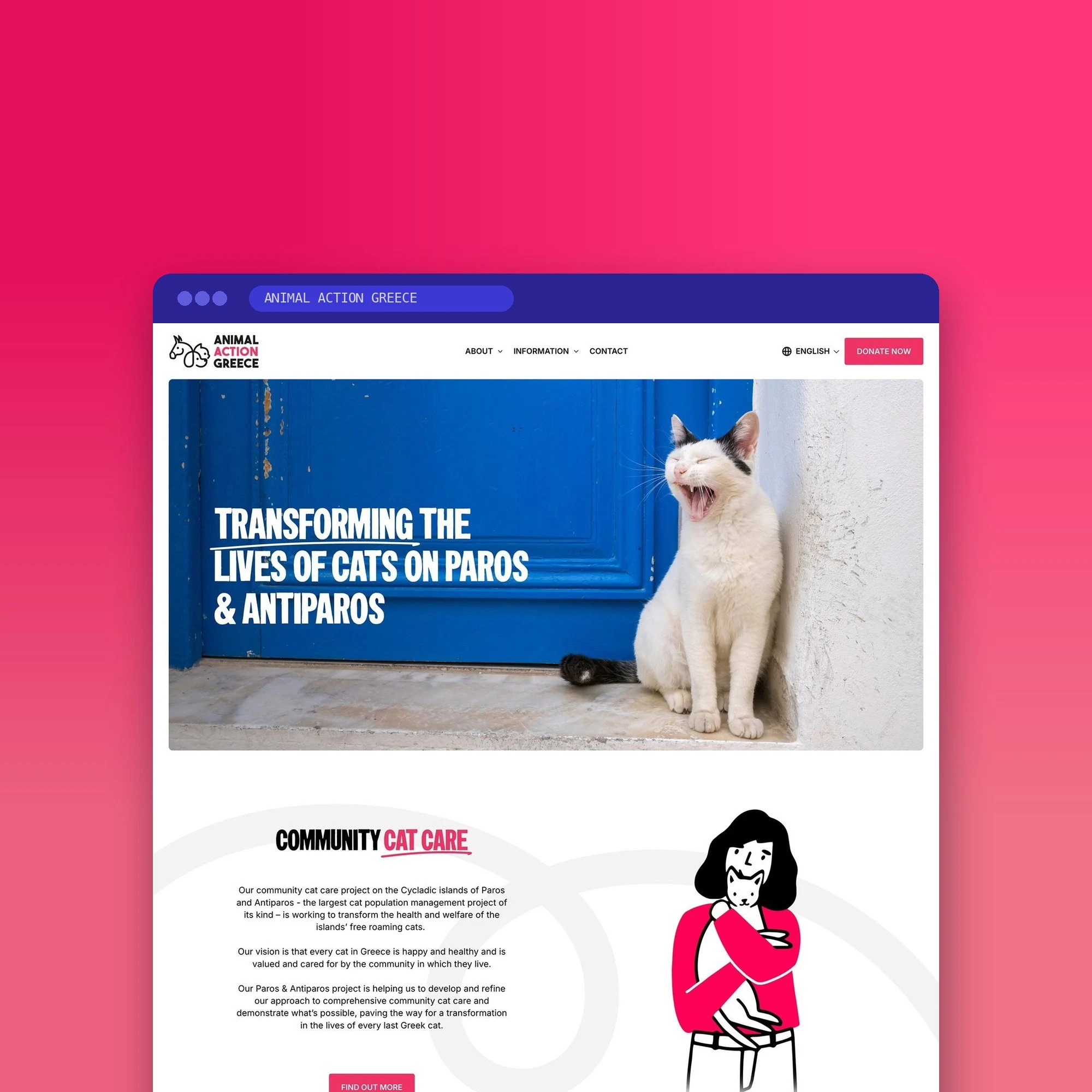Animal Action Greece website designed by Design by Ency