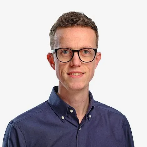Dave Hawkins of Made by Dave, portrait in a navy shirt