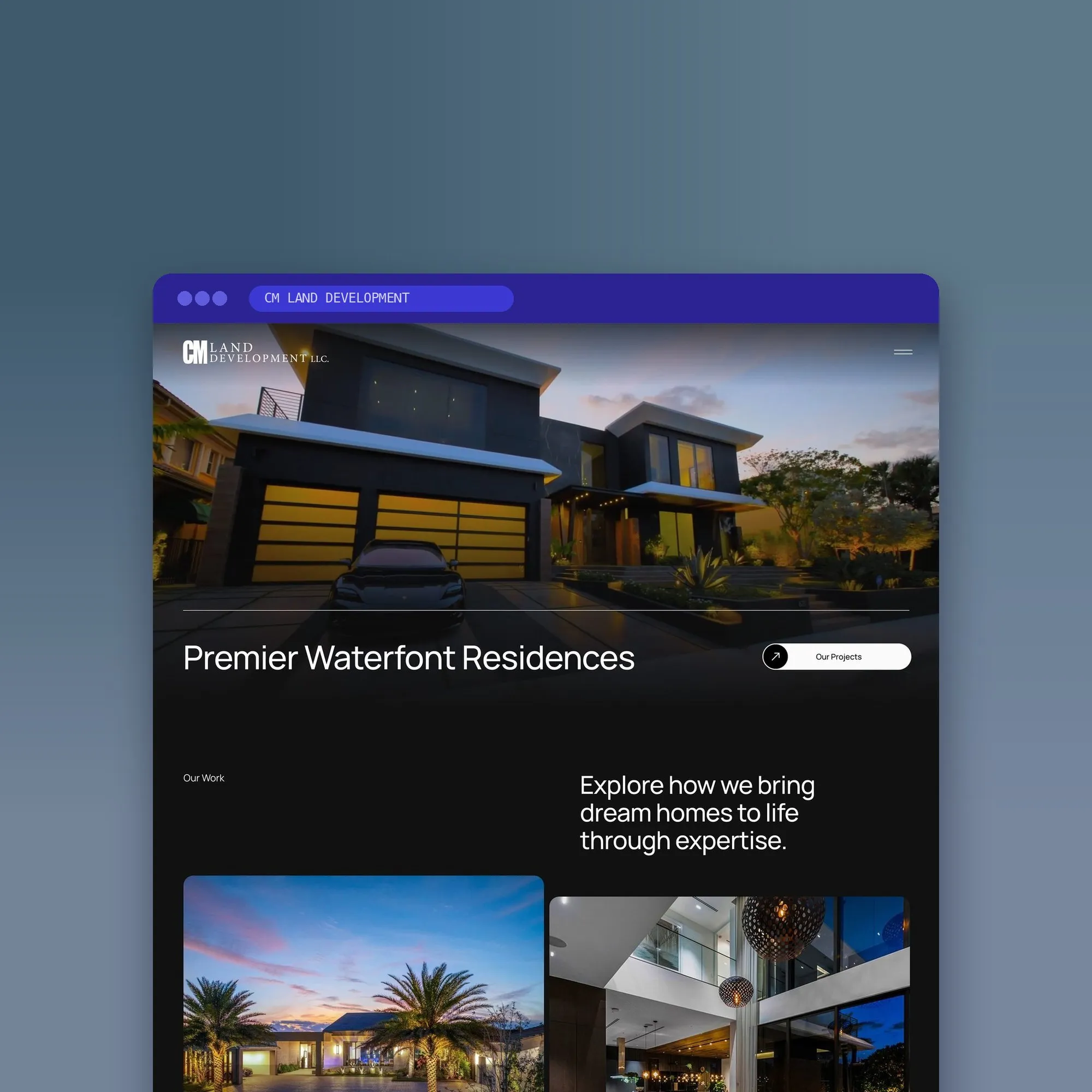 CM Land Development website designed by Design by Ency
