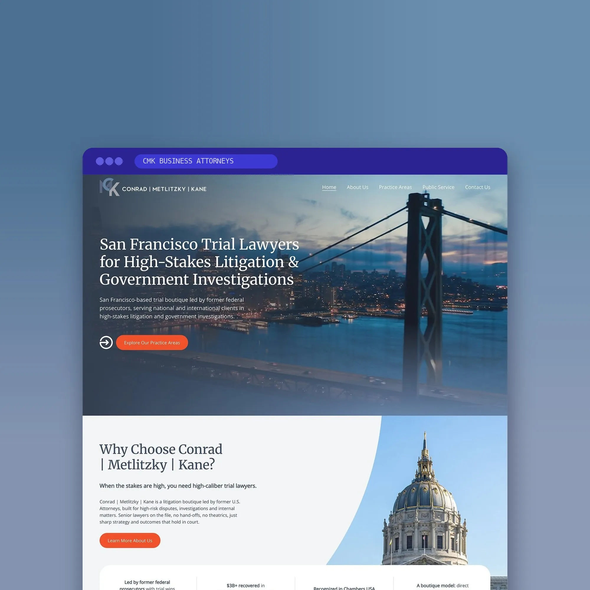 CMK Business Attorneys website designed by Design by Ency