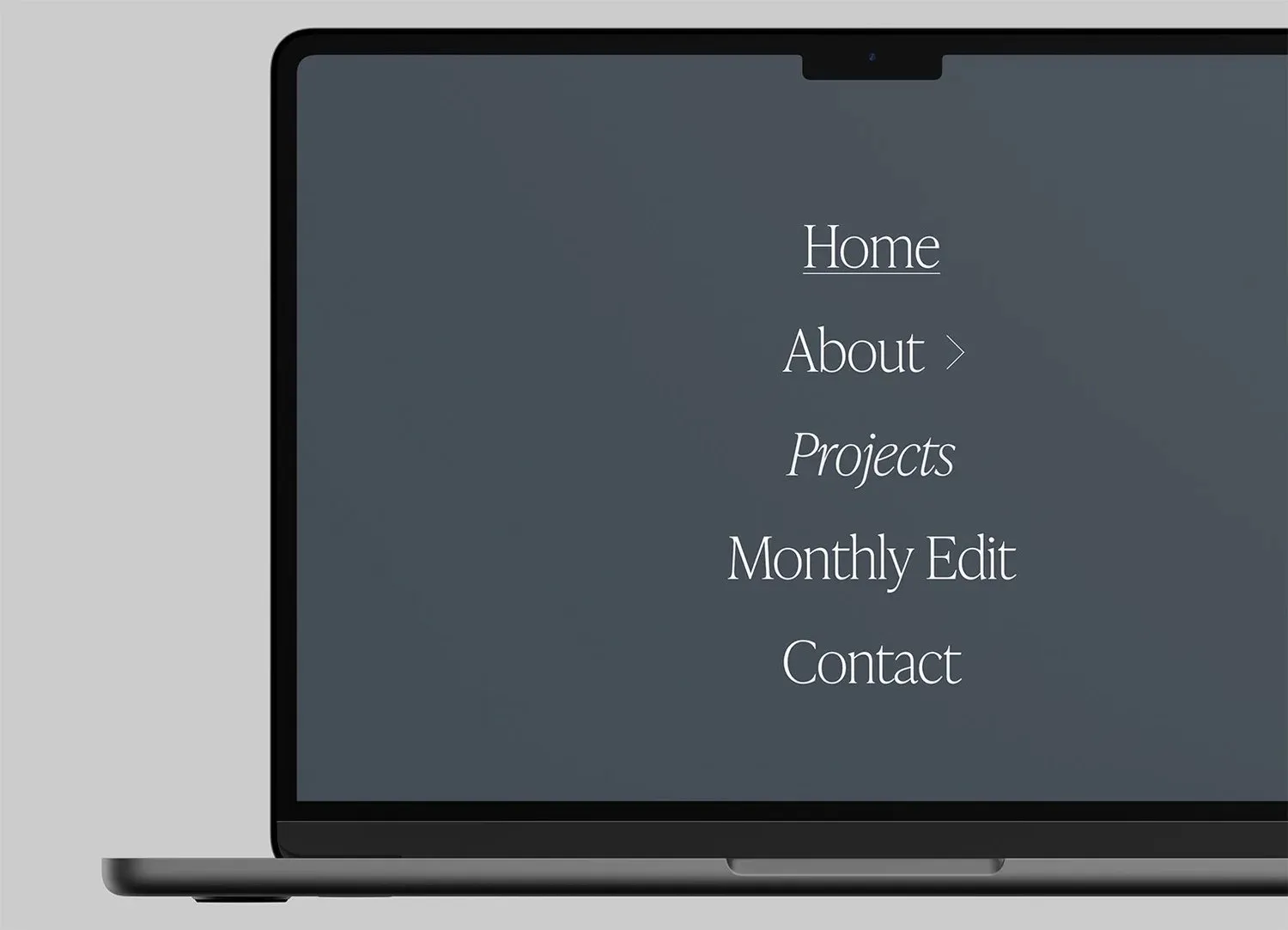 An image of a navigation bar in Squarespace.