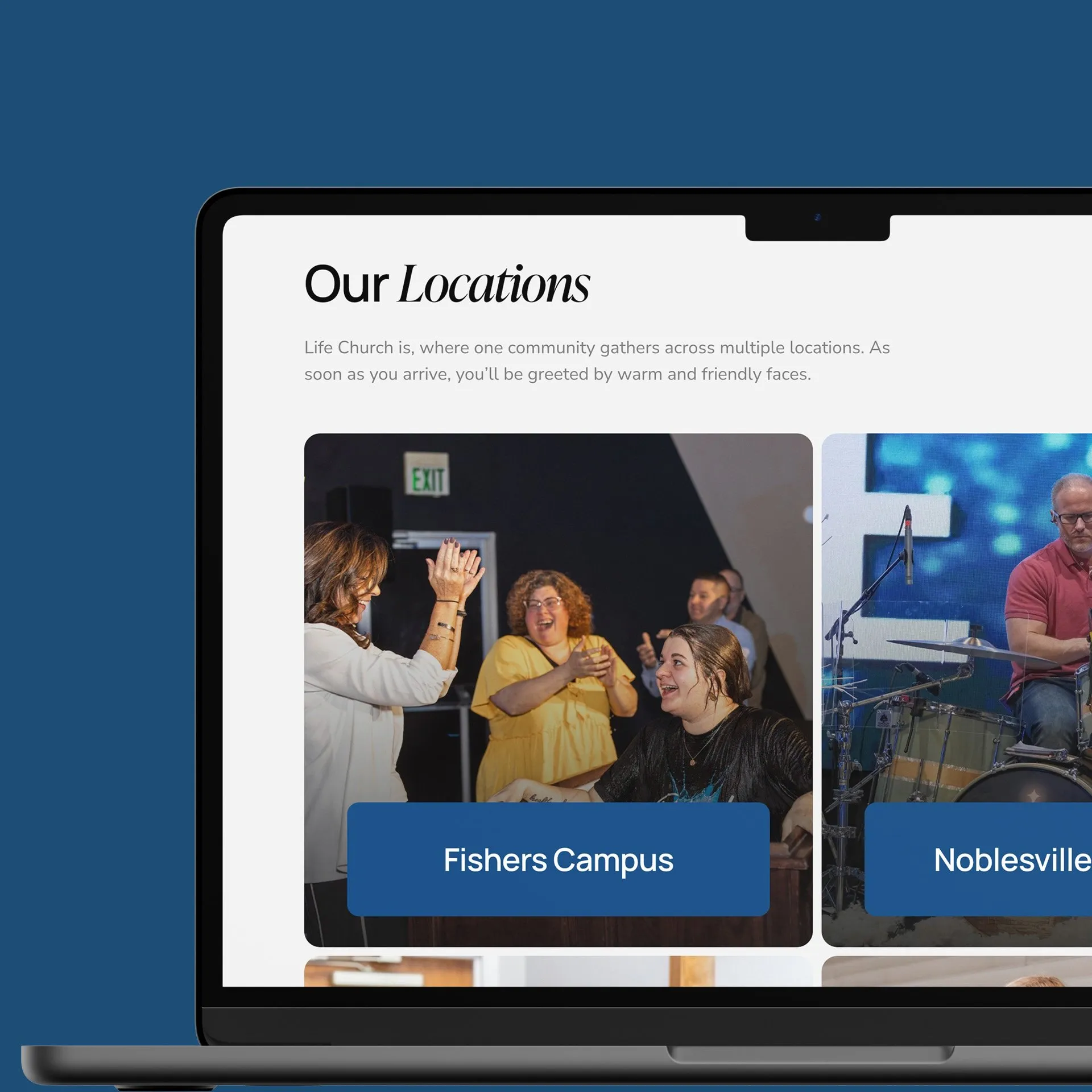 Life Church website on a laptop