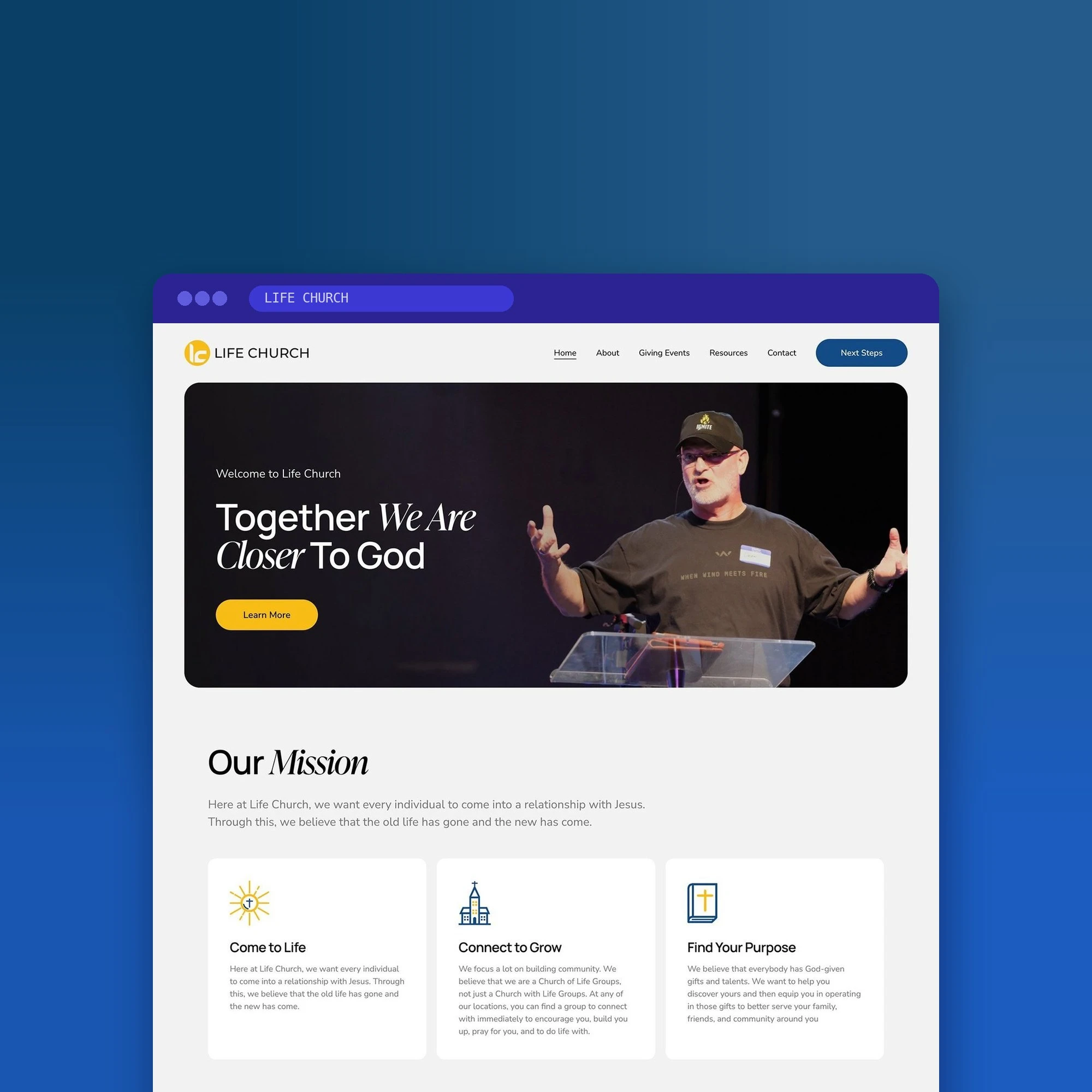 Life Church website designed by Design by Ency