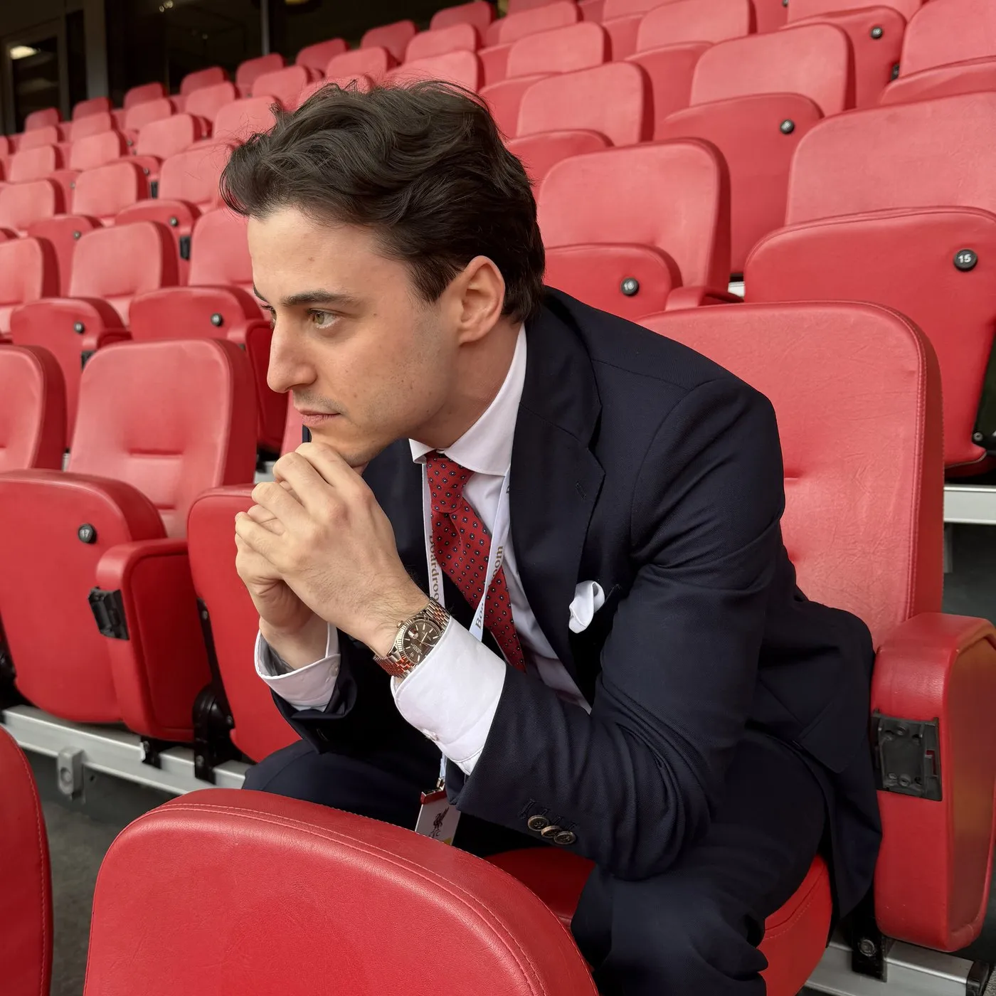 Nick Croce in the stands at Anfield on a match day