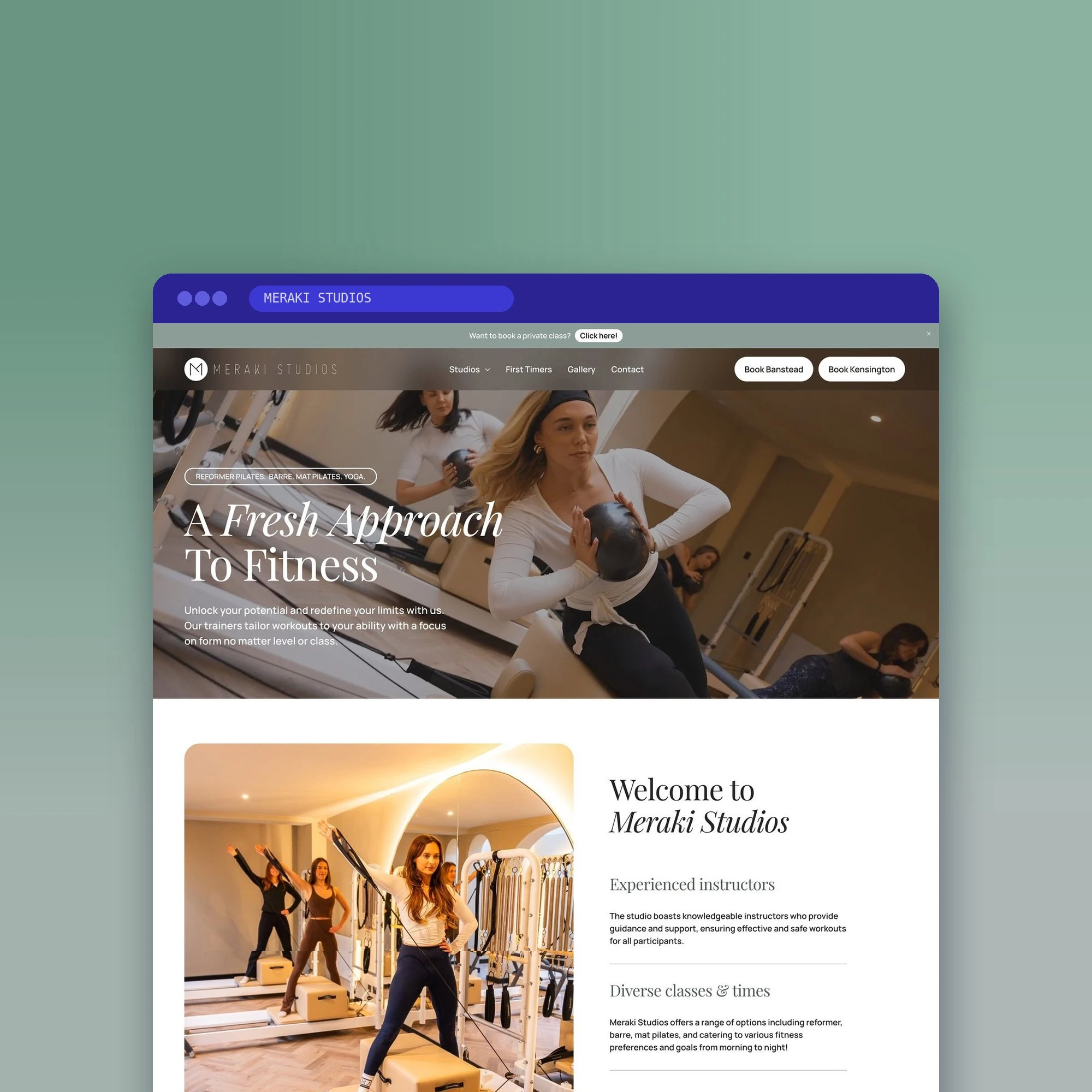 Meraki Studios website designed by Design by Ency