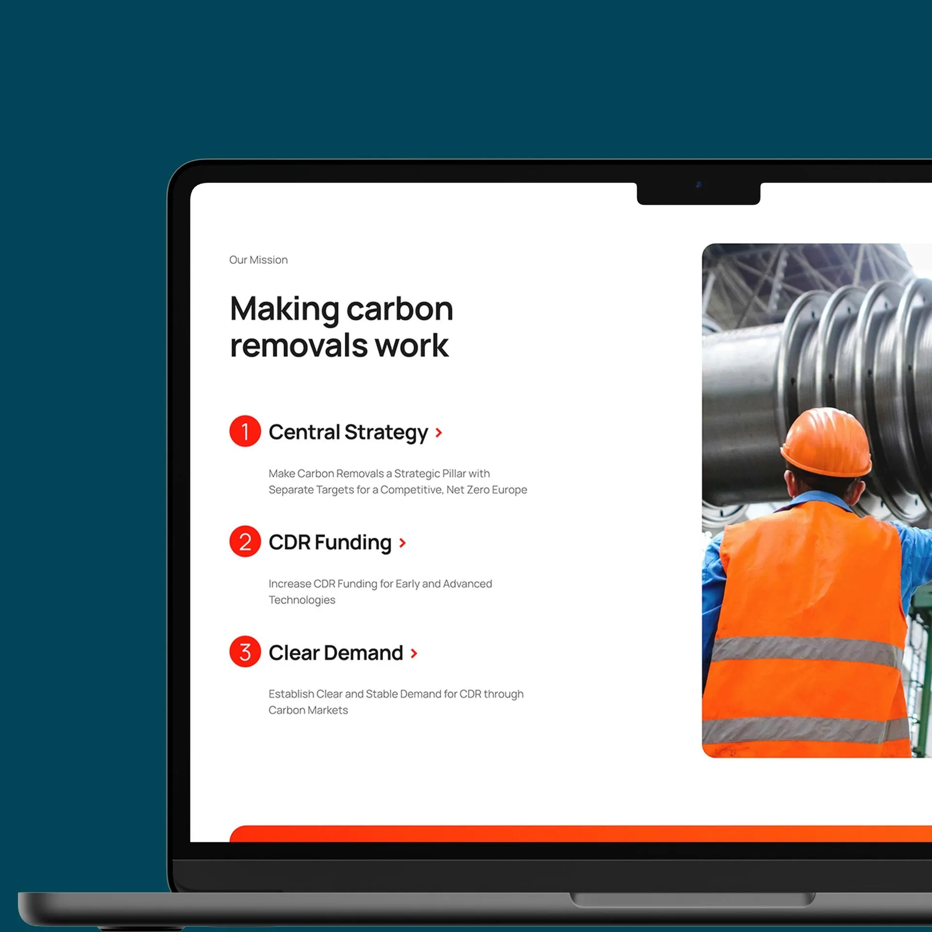 Negative Emissions Platform website on a laptop