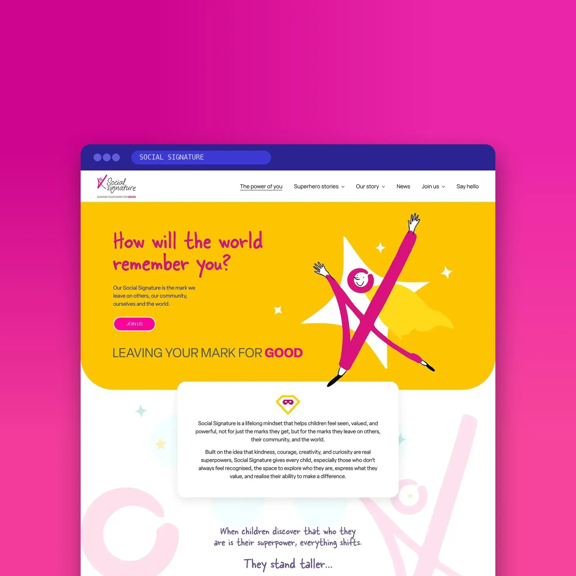 Social Signature website designed by Design by Ency