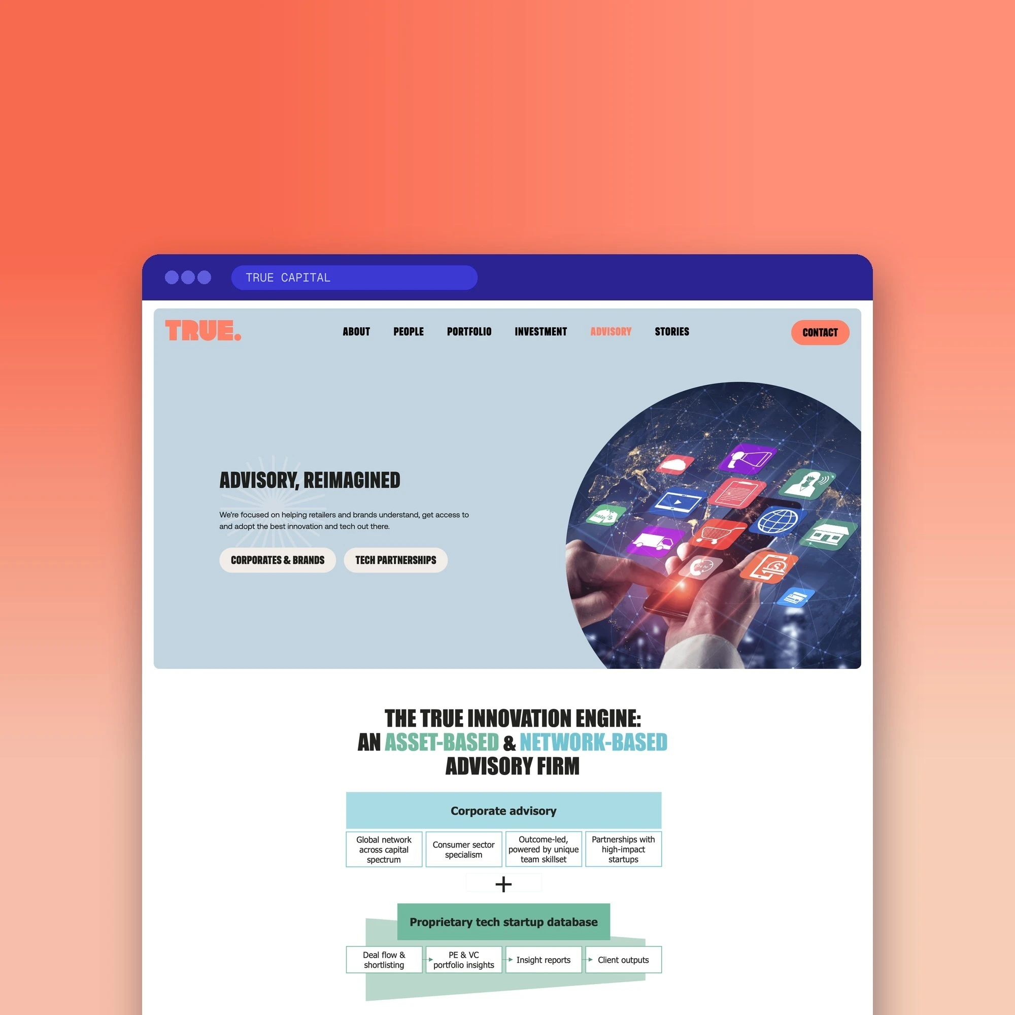 True Capital: the old homepage, before the rebuild