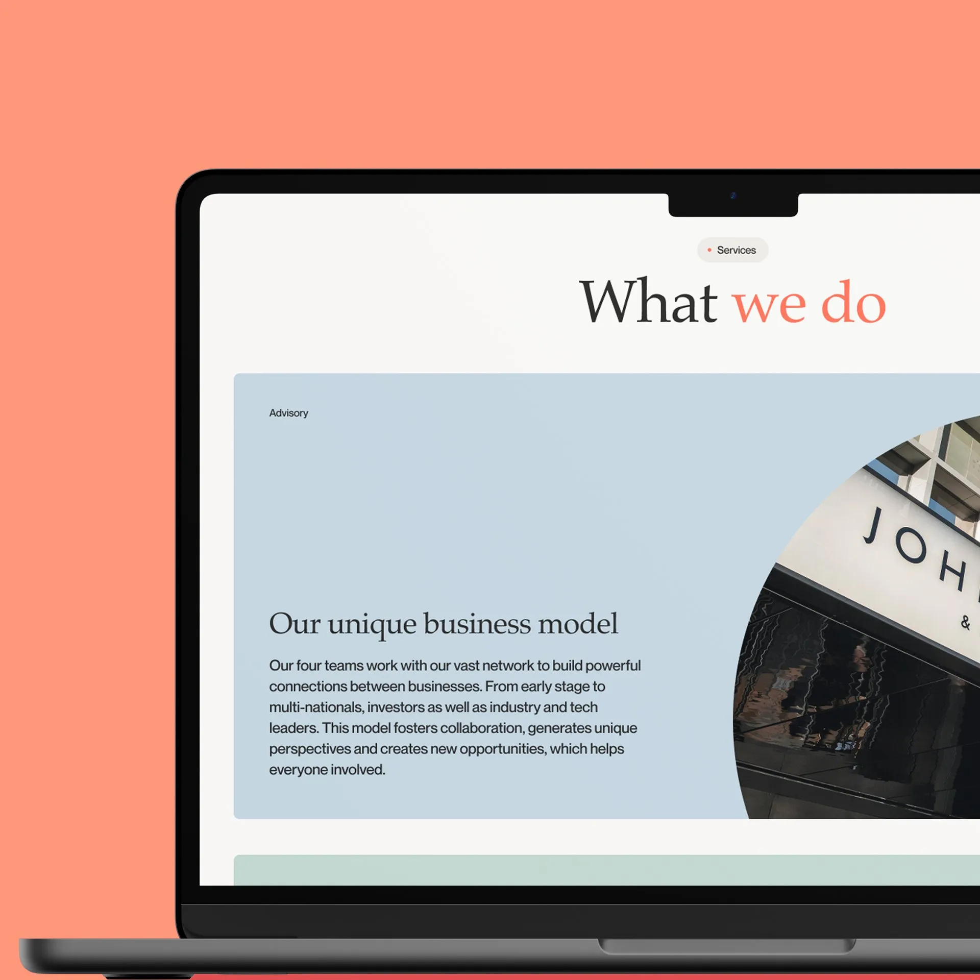 True Global website on a laptop