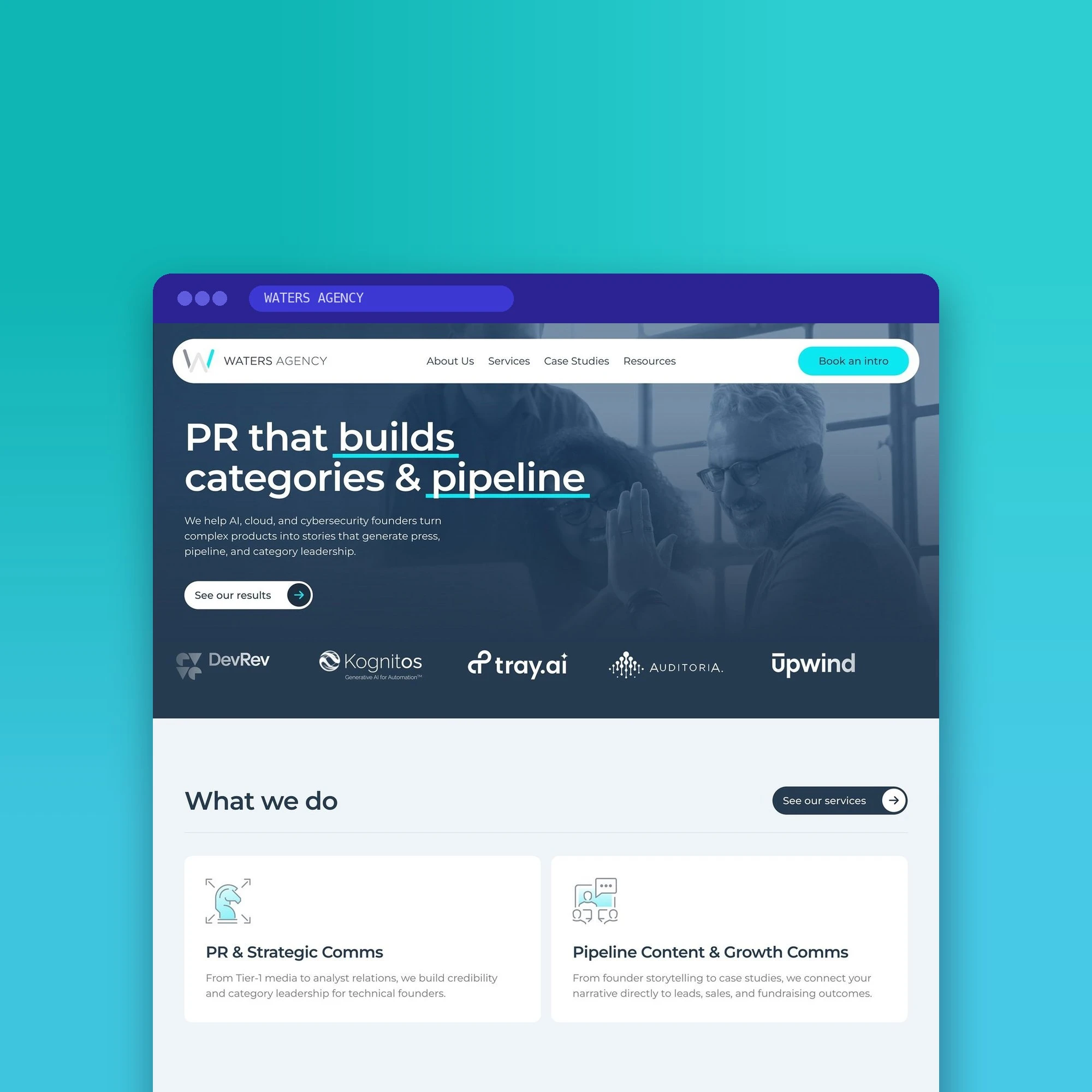 Waters Agency website designed by Design by Ency